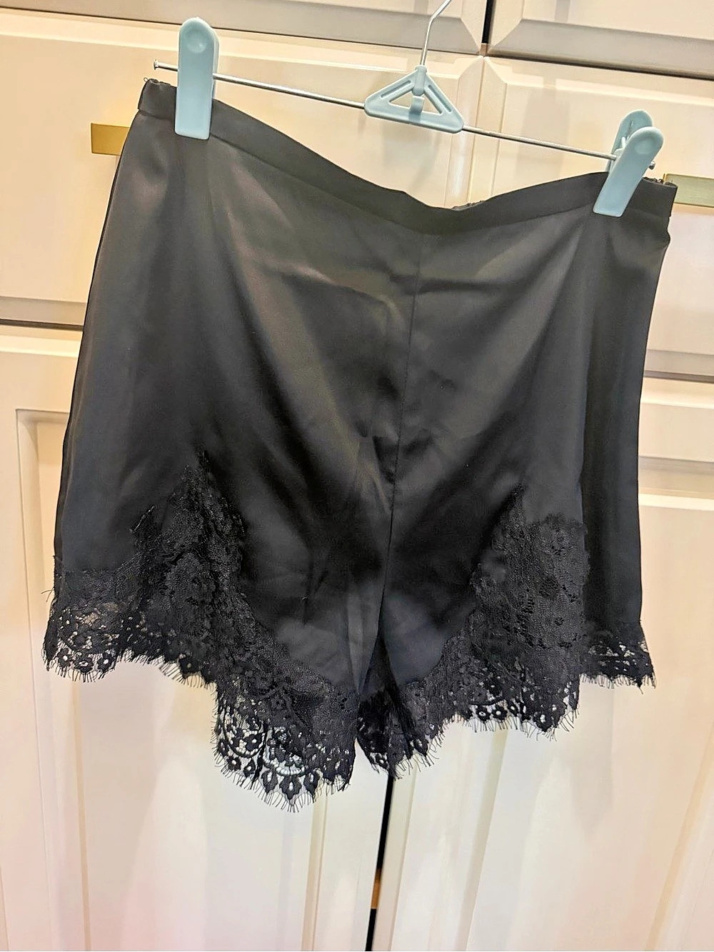 Black Lace Trim Shorts